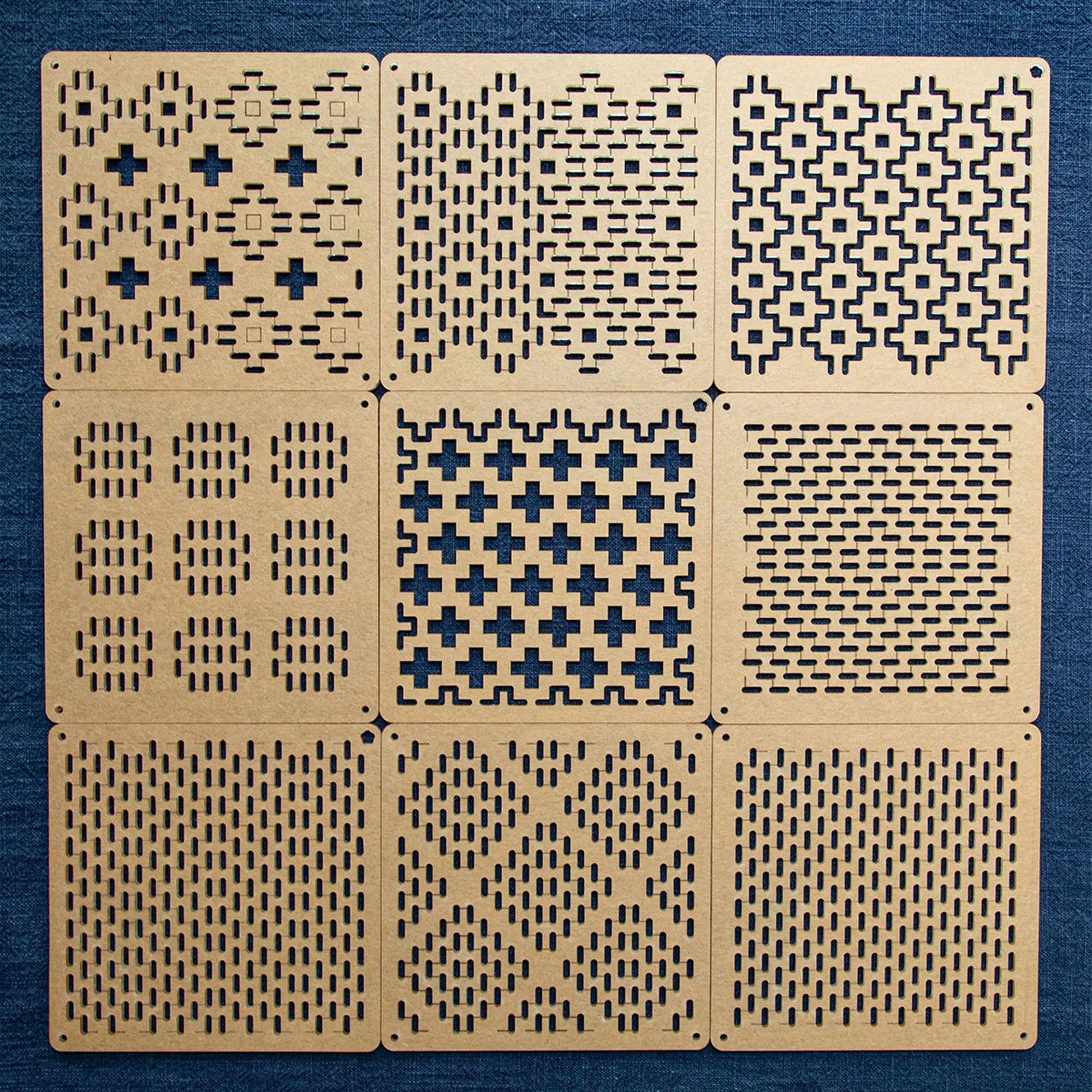 Stencil Sashiko FREEBLOSS 8 In PET Modello Base Linea Ricamo Modello Per Trapuntatura A Mano Modelli Sashiko Modelli Per Ricamo Stencil 21,9 X 22,9 Cm Sashiko Stencil