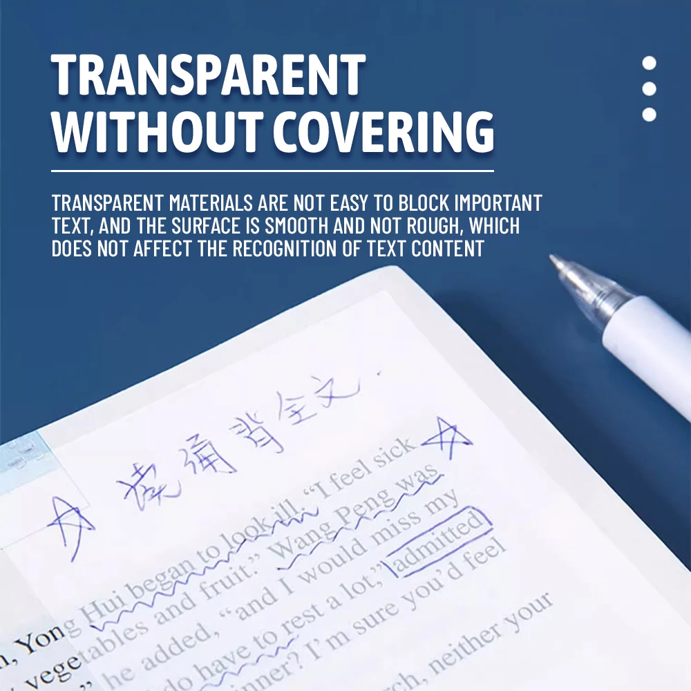 50/100 Sheets Sticky Notes Reusable Transparent Waterproof For School Office Stationery Bookmark