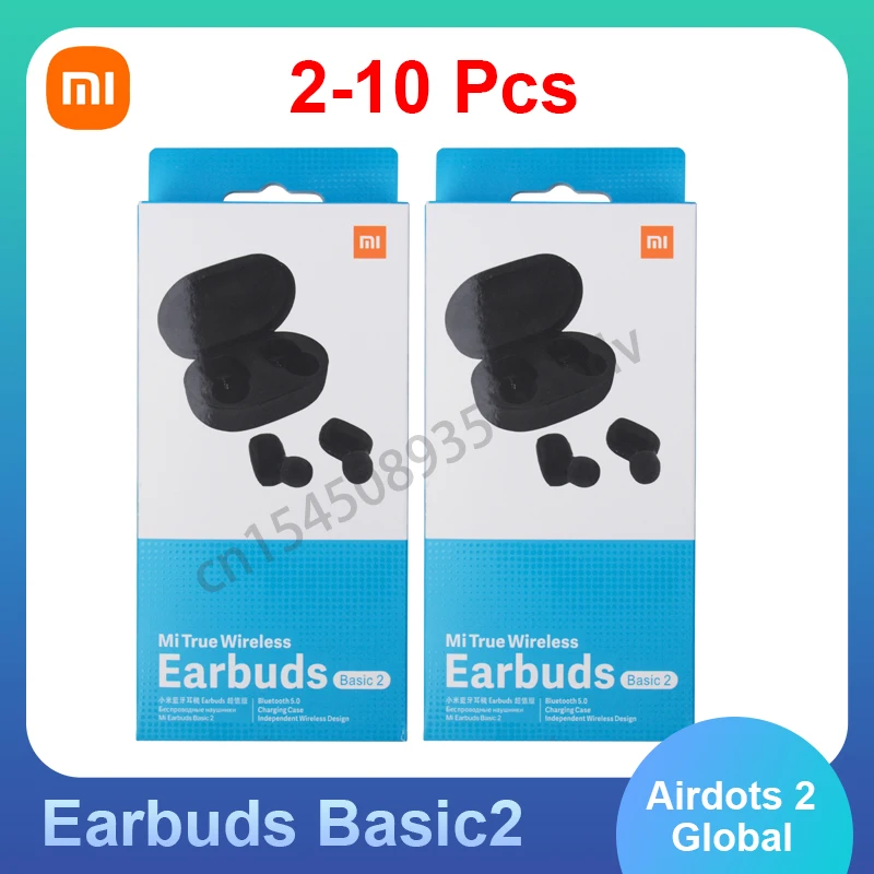 Wholesal Xiaomi Global Earbuds Basic 2 Tws Fone Wireless Auricolare Cuffie Bluetooth Cuffie Con Controllo Ai Cuffie Originali Redmi Airdots