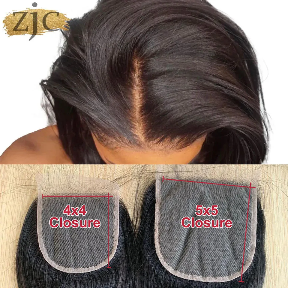 5x5 4x4 Top Lace Closure Only Straight Remy Peruvian Human Hair Transparent Lace Body Wave Closure With Baby Hair Preplucked