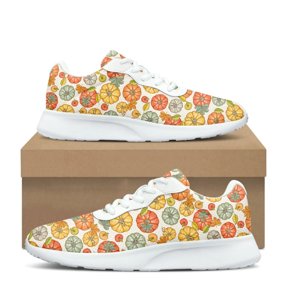 Cartoon Pumpkin Pattern Women's Training Yoga Pilates Shoe Cozy Lace-Up Flats Gym Teen Sneakers Print On Demand tenis masculino