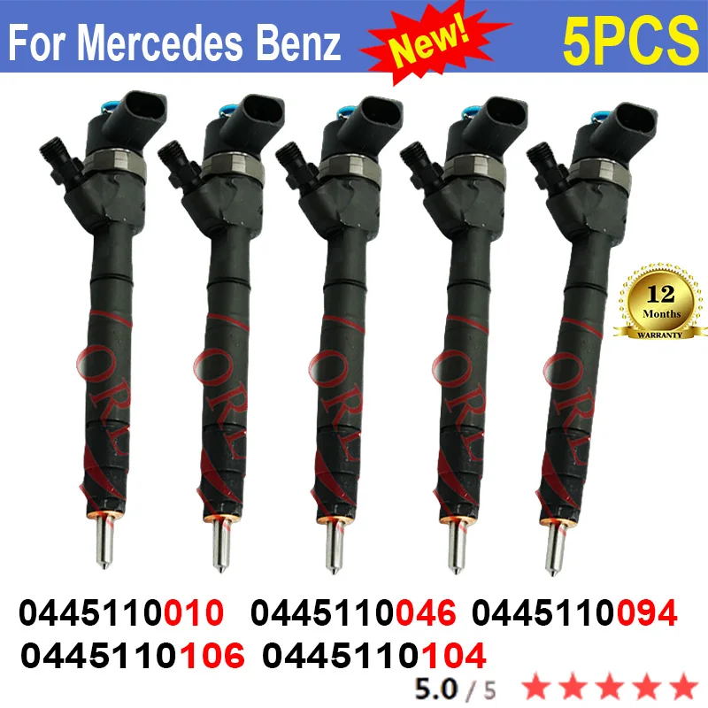 

5PCS NEW 0445110010 0445110046 0445110094 0445110106 0445110104 For BOSCH Mercedes Benz Common Rail Diesel Injector