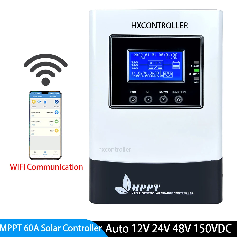 

Ship From EU 60A MPPT Solar Charge Controller 12V/24V/36V/48V Solar PV Battery Charger for Lead-acid/Lithium with LCD Display