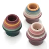 Baby Bath Toys Stacking Cup Toys Colorful Early Educational Intelligence Gift Boat-shaped Stacked Cup Folding Tower Toys 1