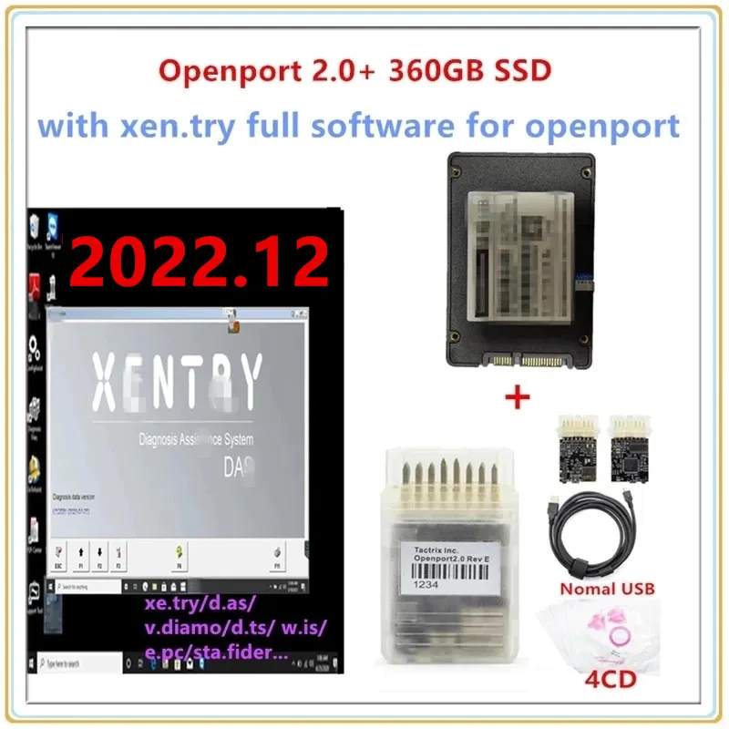 2022.12 Xentry Software Tactrix Openport 2.0 Usb Con Nuovo Software Xentry Per Diagnosi E Programmazione Benz Mb Star C4 C5 C6