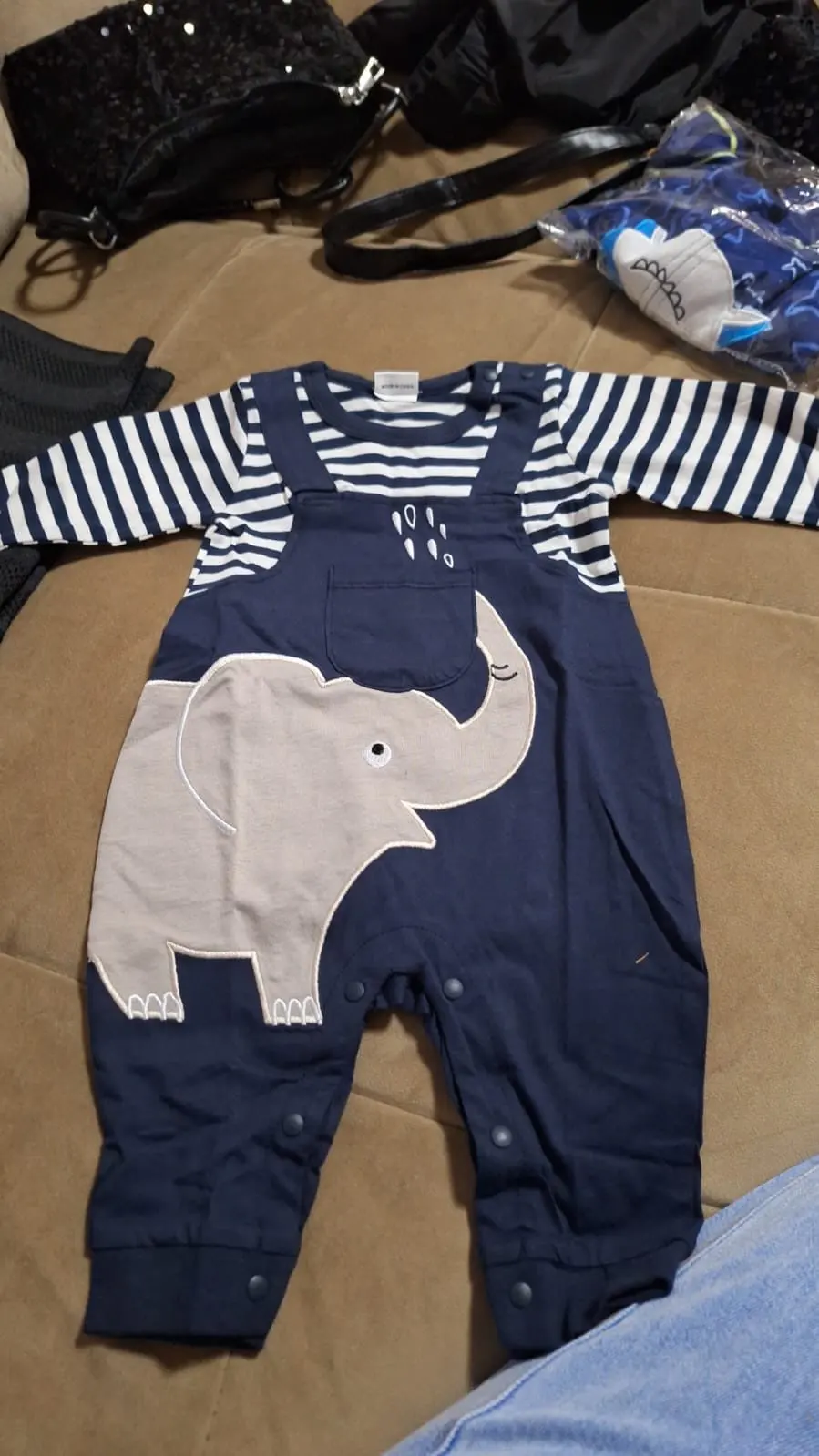 Striped Elephant Romper photo review