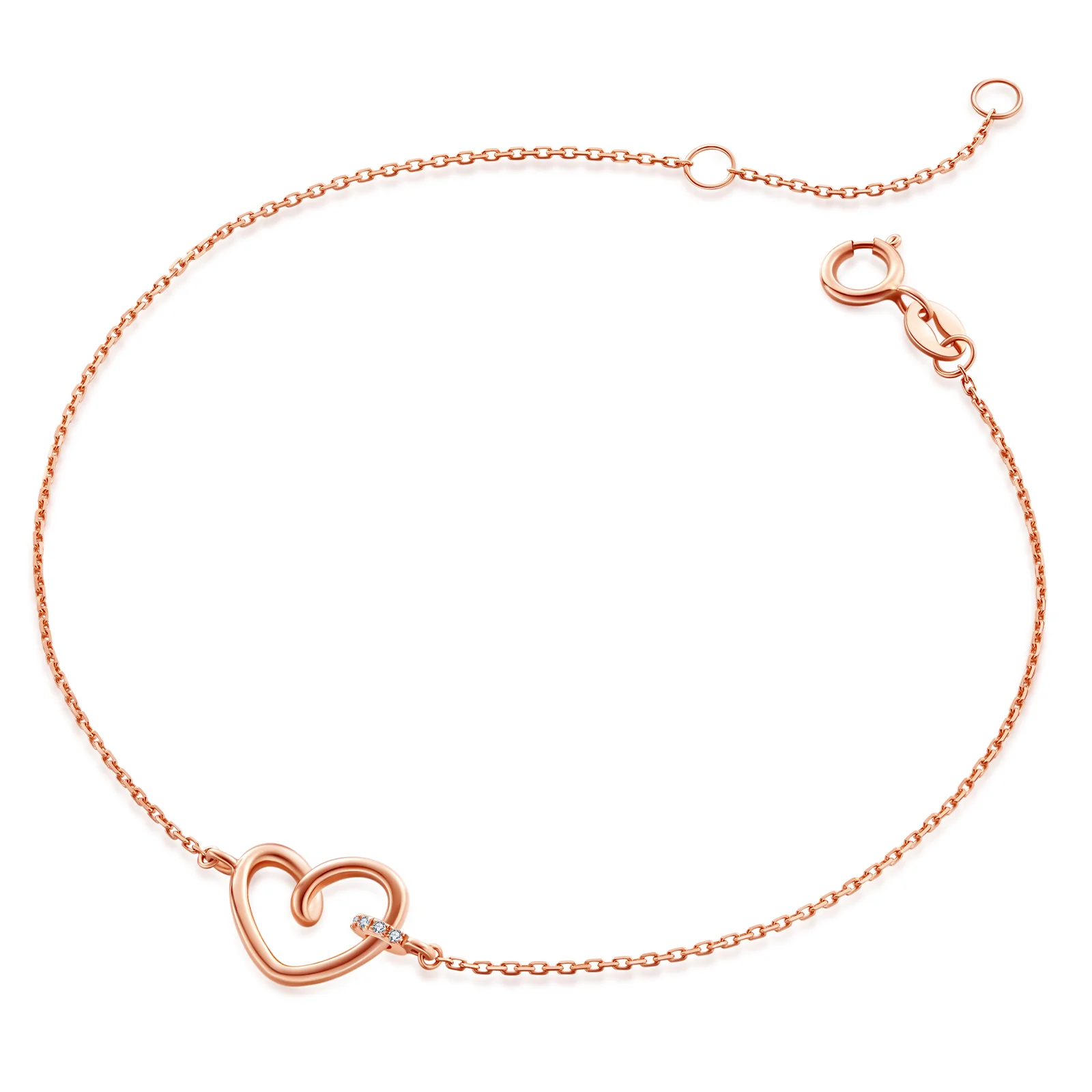 

I Do Heart Series 18K Rose Gold Bracelet Classic Style for Women Fine Jewelry Engagement Gift for Girlfriend