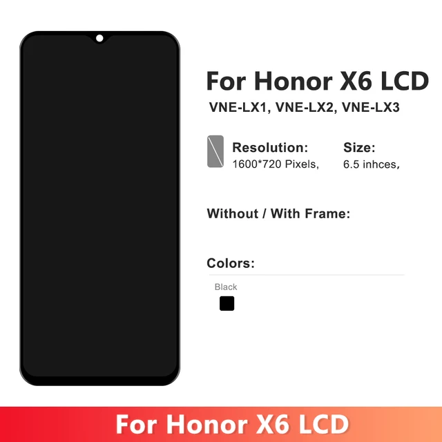 CELULAR HONOR X6 4+64GB VNE-LX3 NEGRO