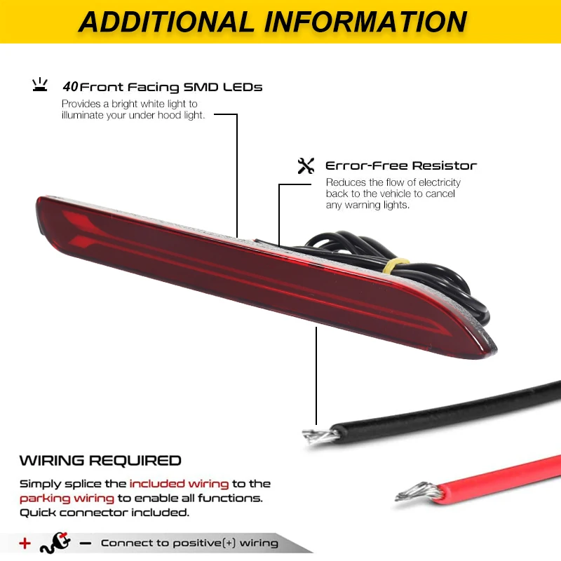 Enhanced LED Rear Bumper Reflector Tail Brake Light