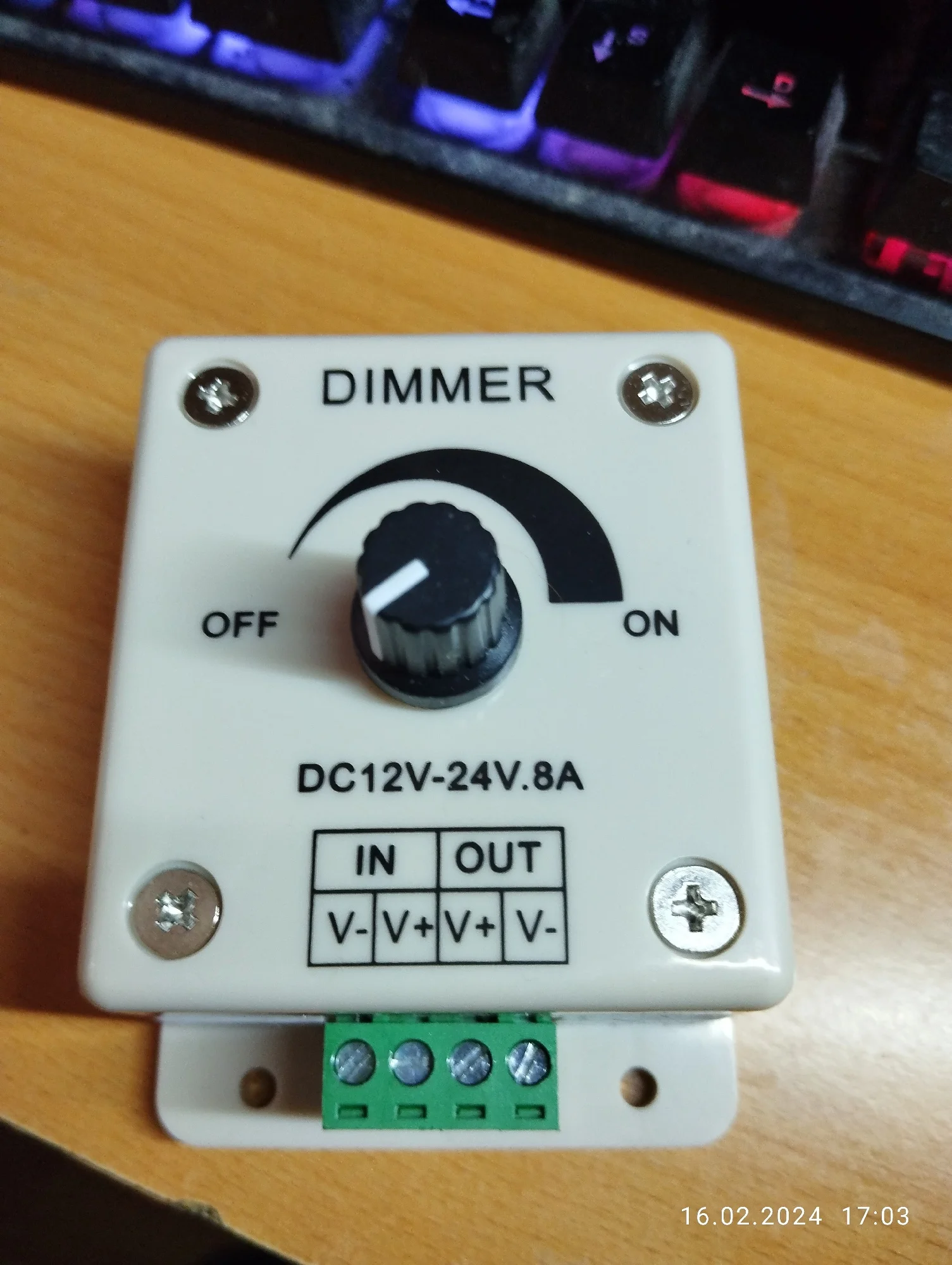 White LED Dimmer Adjustable Brightness Led Strip Controller Switch photo review