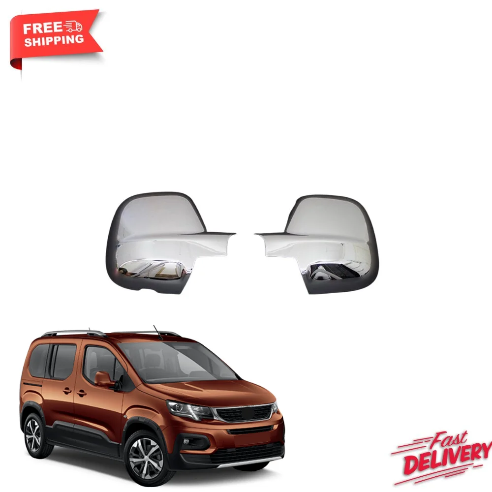 

For Peugeot Rifter chrome mirror cover 2 pieces. Abdominal muscles. 2019 and up. ISO9001 / 2008 A + quality modified design