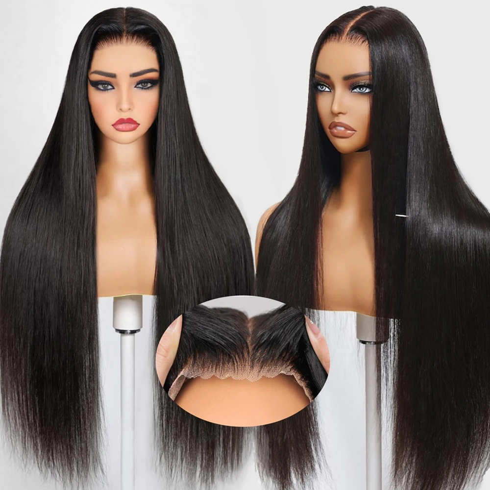 250% Glueless Straight Human Hair Wigs Wear And Go 7x5 Hd Lace Closure Wig On Clearance Sale 34Inch Straight Lace Front Wig 2