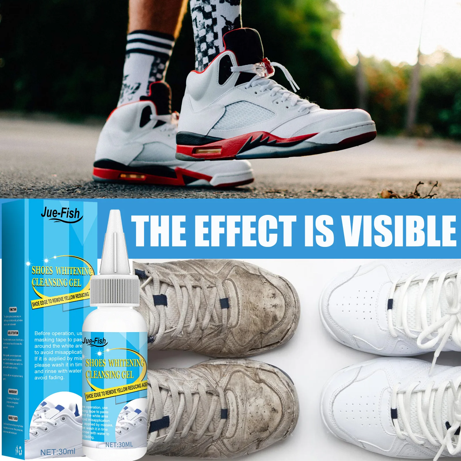 Whitening Cleansing Gel for Shoes Fast Acting Deep Cleaner
