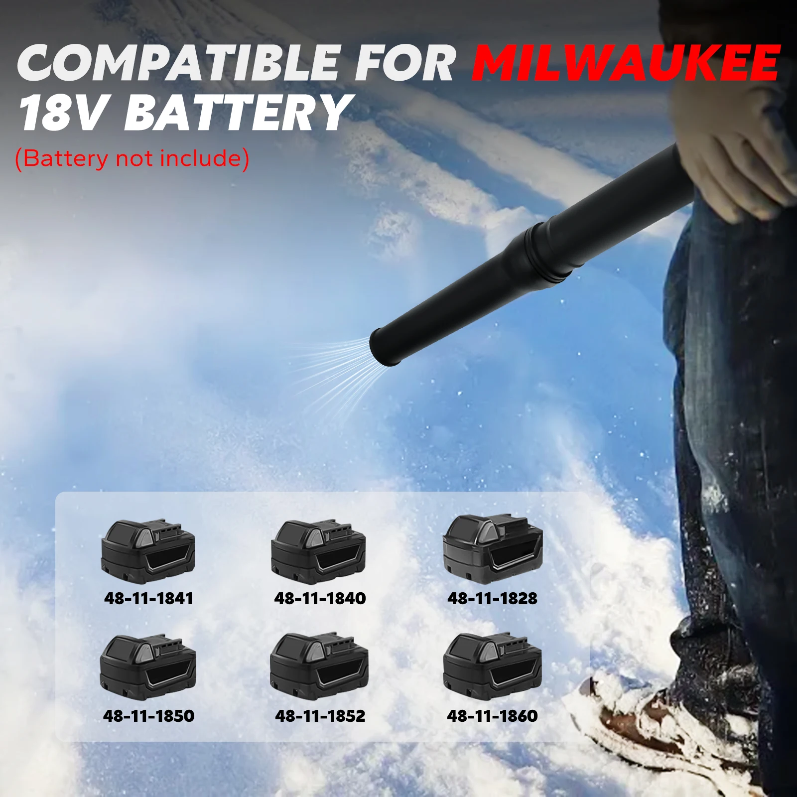 Cordless Leaf Blower Brushless Electric Air Blower 6 Speed Up to 180MPH Blower Vacuum Cleaner for Milwaukee Battery (No Battery) 2