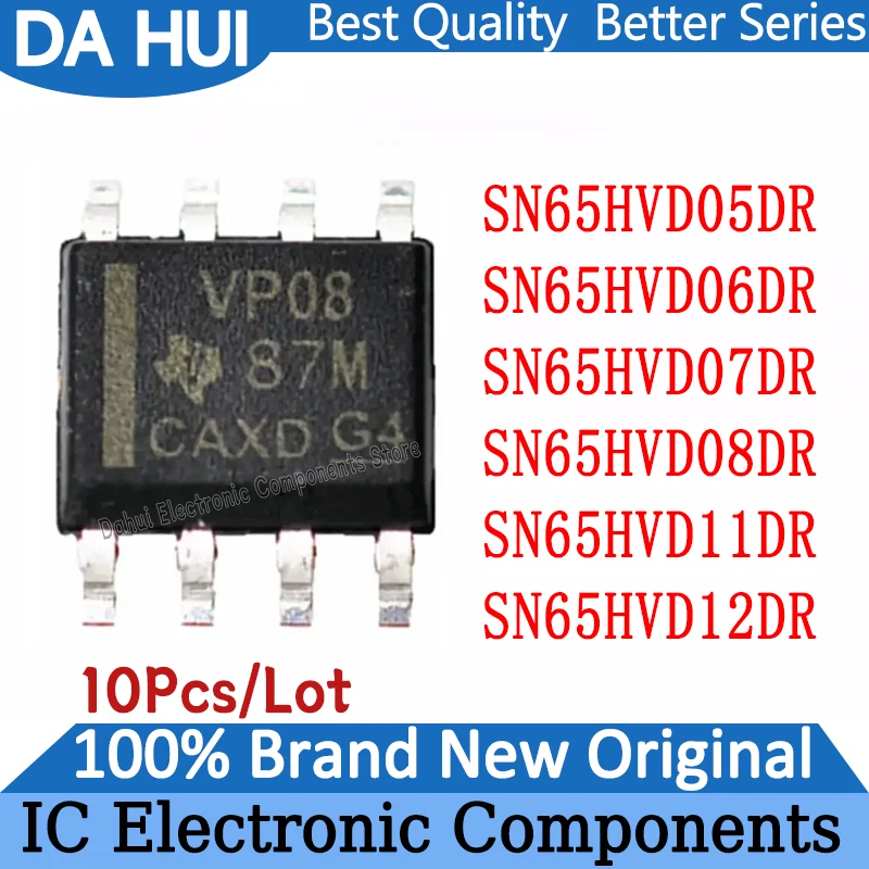 

10Pcs SN65HVD05DR SN65HVD06DR SN65HVD07DR SN65HVD08DR SN65HVD11DR SN65HVD12DR VP05 VP06 VP07 VP08 VP11 VP12 IC Chip SOP-8