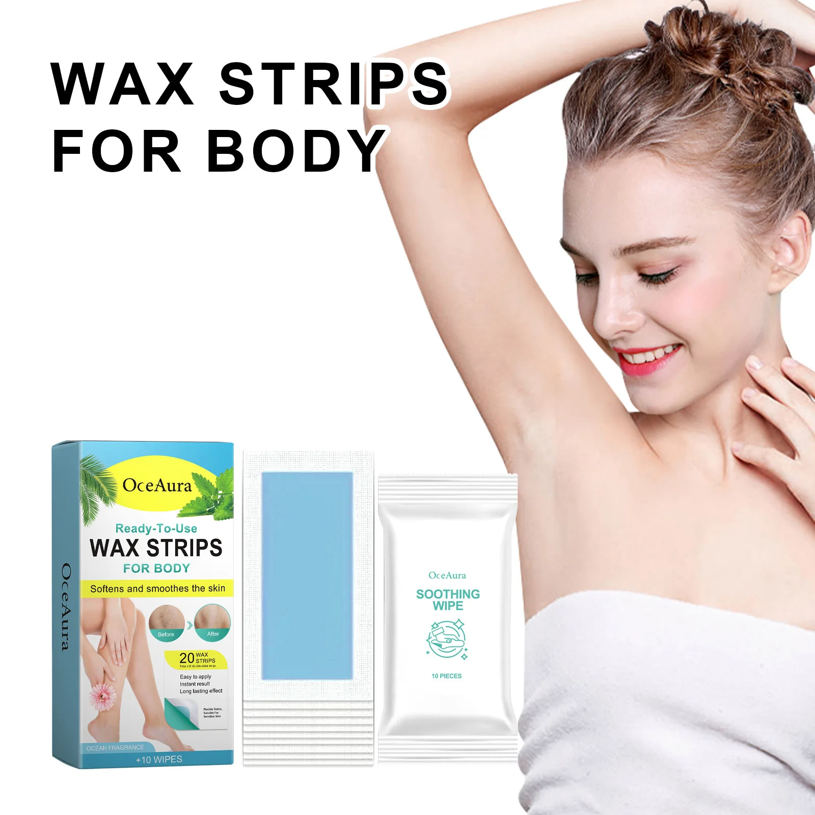 Epilator Wax Paper Depilate Underarm Legs Arm Upper Lip Bikini Smooth Skin Inhibit Hair Growth Painless Hair Removal Wax Strips 5