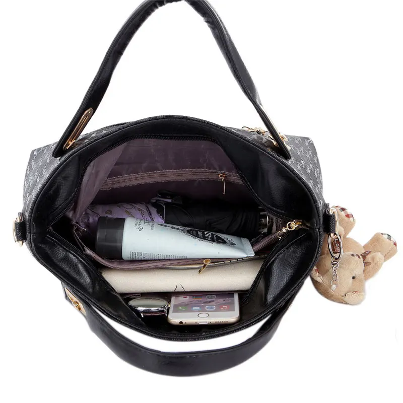 4Pcs/Set Women Handbags PU Leather Handbag Shoulder Bag Messenger Tote Pack Clutch leather handbag women handbags