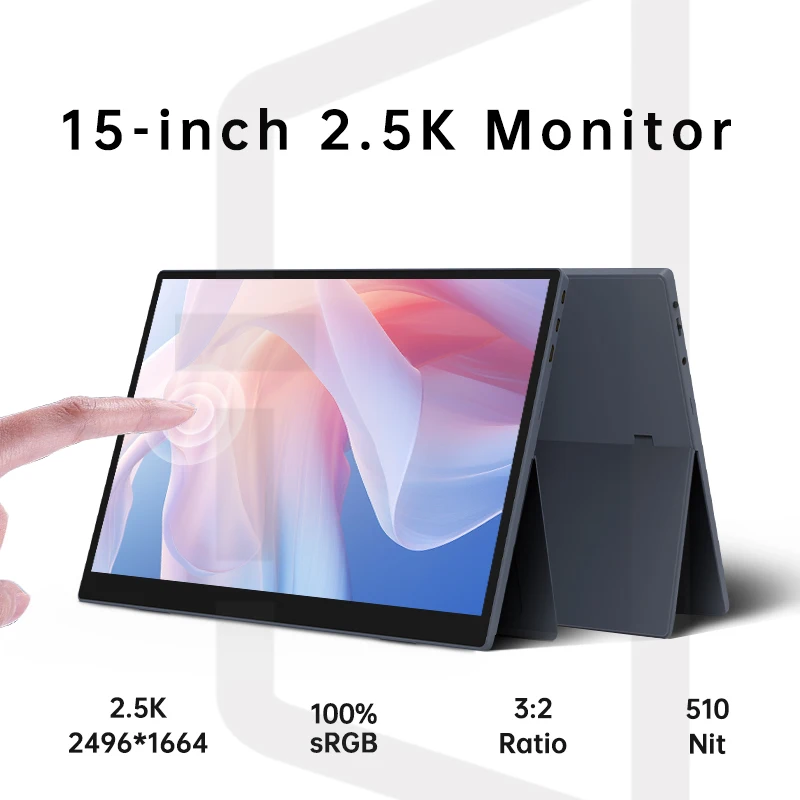 15inch Touchscreen Portable Monitor 4K 3420*2160 High Resolution 100%sRGB 450nit 3:2 Aspect Ratio LCD Monitor for Gameing Office