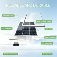 Panneau solaire en verre trempé 100W, modules PV portables à haute efficacité, 100 watts, étanches, pour batteries 12V, caravane, camping-car, bateau, yacht, marine, toit de maison. 5