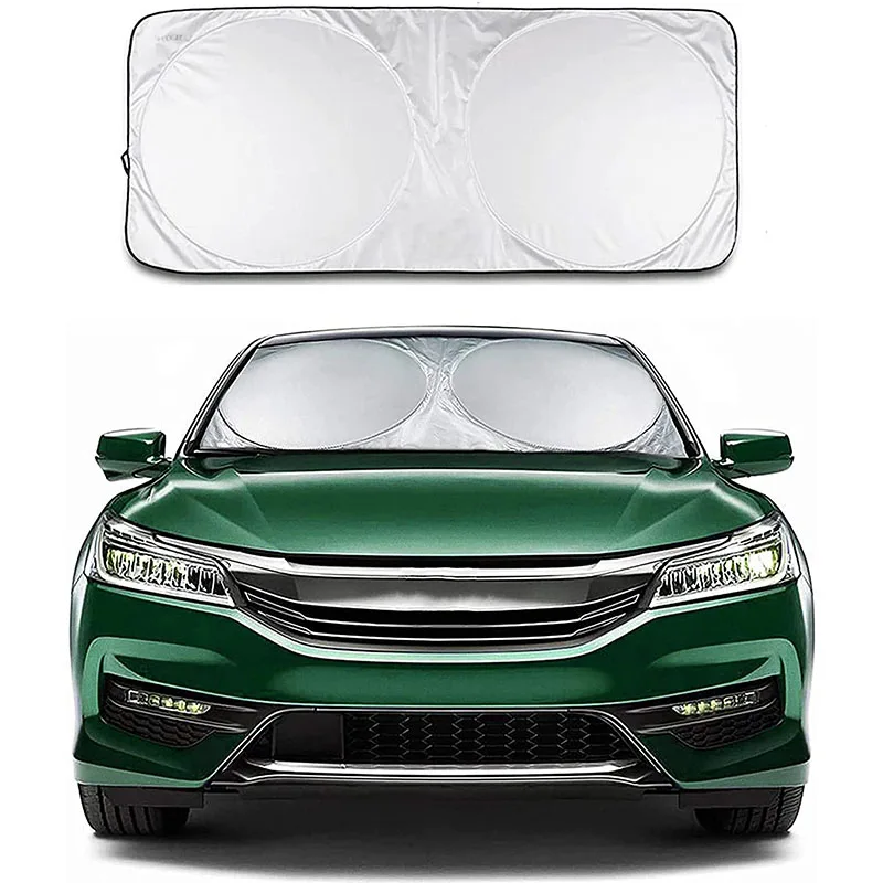 Auto Car Sun Shield Coated Silver Acoutic Foam Cloth Sun Visor Double