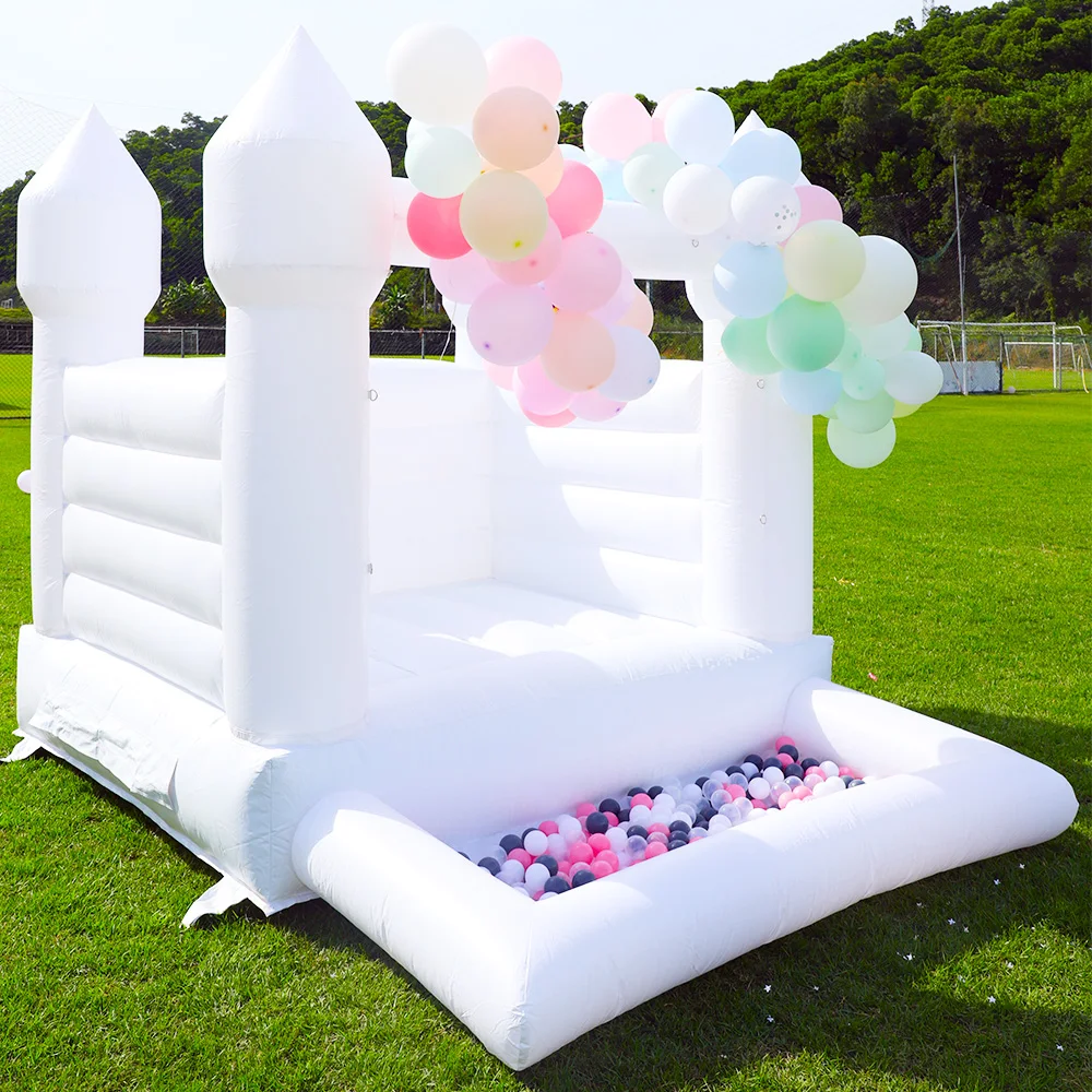 10x8ftKidsWhiteBouncyCastleInflatablePVCMoonBounceHouseBlower