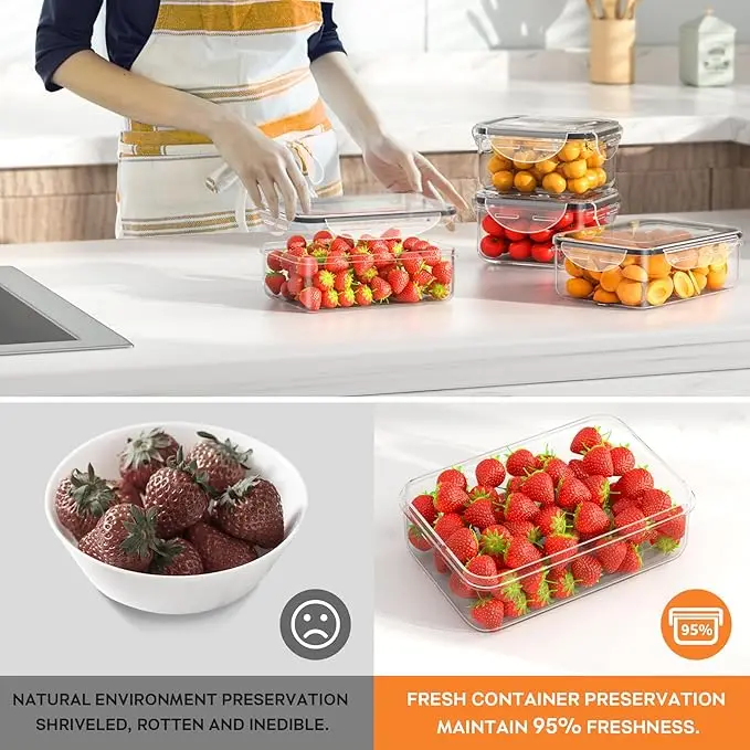 40-Piece Food Storage Containers with Lids, Airtight and Leakproof, Stackable, Microwave Safe, Ideal for Meal Prep, Organization 4