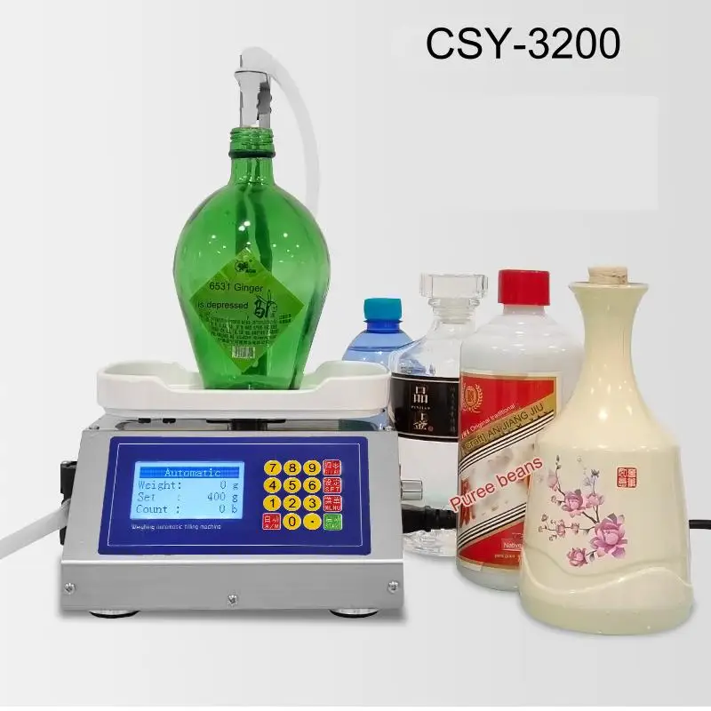 Liquid Filling Machine csy-320010ml-3000ml Weighing Diaphragm Pump Filling Machine Electronic Scale Liquid Filler Oil Water Drink Wine Juice
