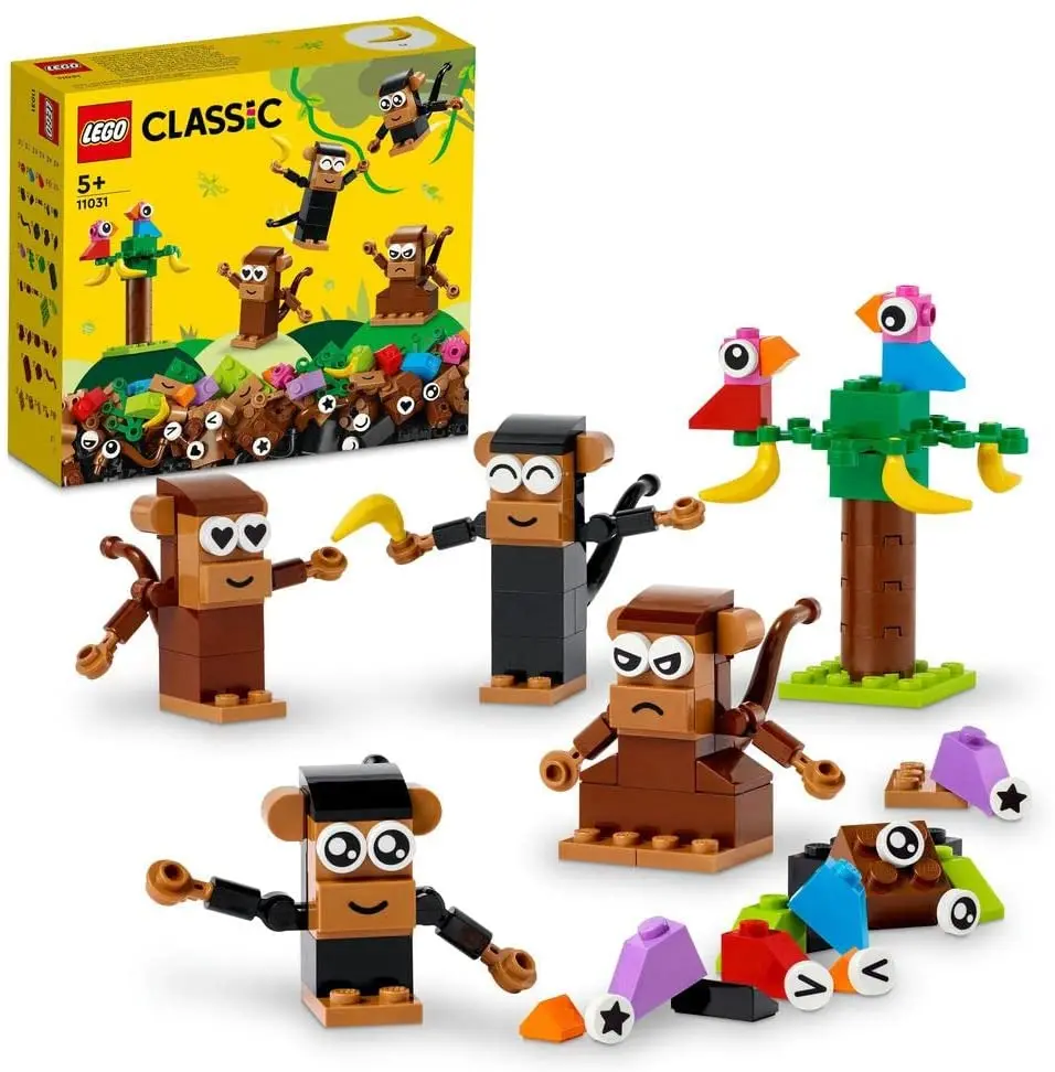 https://ae01.alicdn.com/kf/A8648bd37968148fa8c7db0afc8e18450r/LEGO-11031-Classic-Creative-Monkey-Fun-Creative-Play-With-4-Buildable-Monkeys-Ideal-for-Young-Builders.jpg