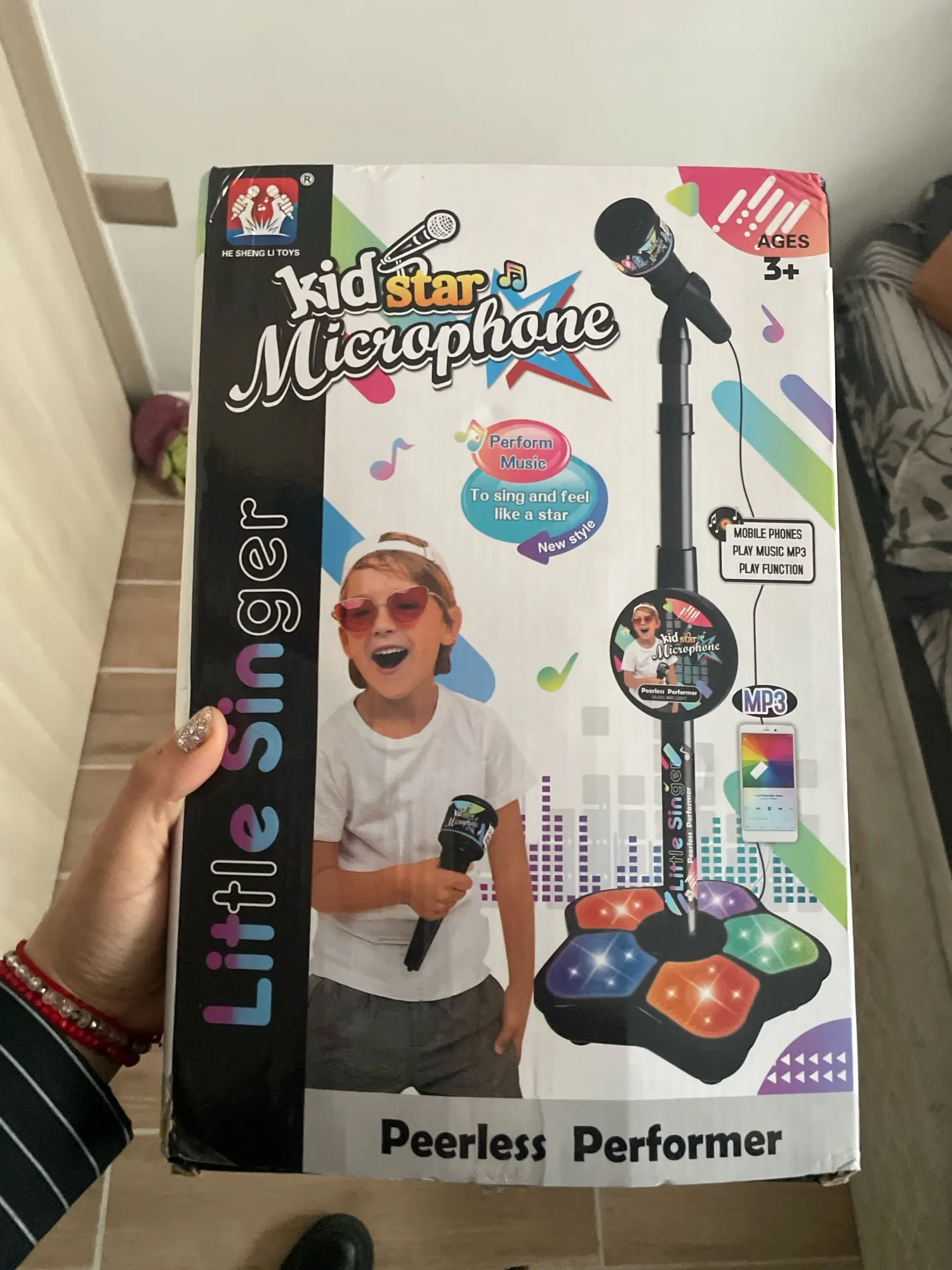 Kids Karaoke Microphone with Stand - Musical Brain-Training Toy Gift photo review