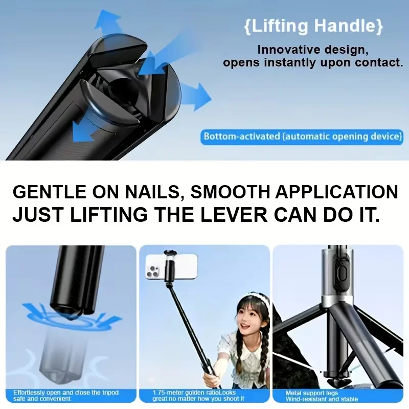 QAML 165cm All-in-one Selfie Stick & Tripod.Features Wireless Remote, Extends 10-18cm For Phone Grip.Portable,_voghion.com