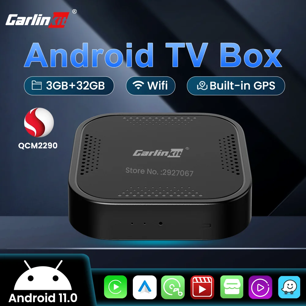 

CarlinKit CarPlay Android Ai Box QCM2290 Android 11 Wireless CarPlay Android Video Box GPS Built-in Wireless Android Auto 3G+32