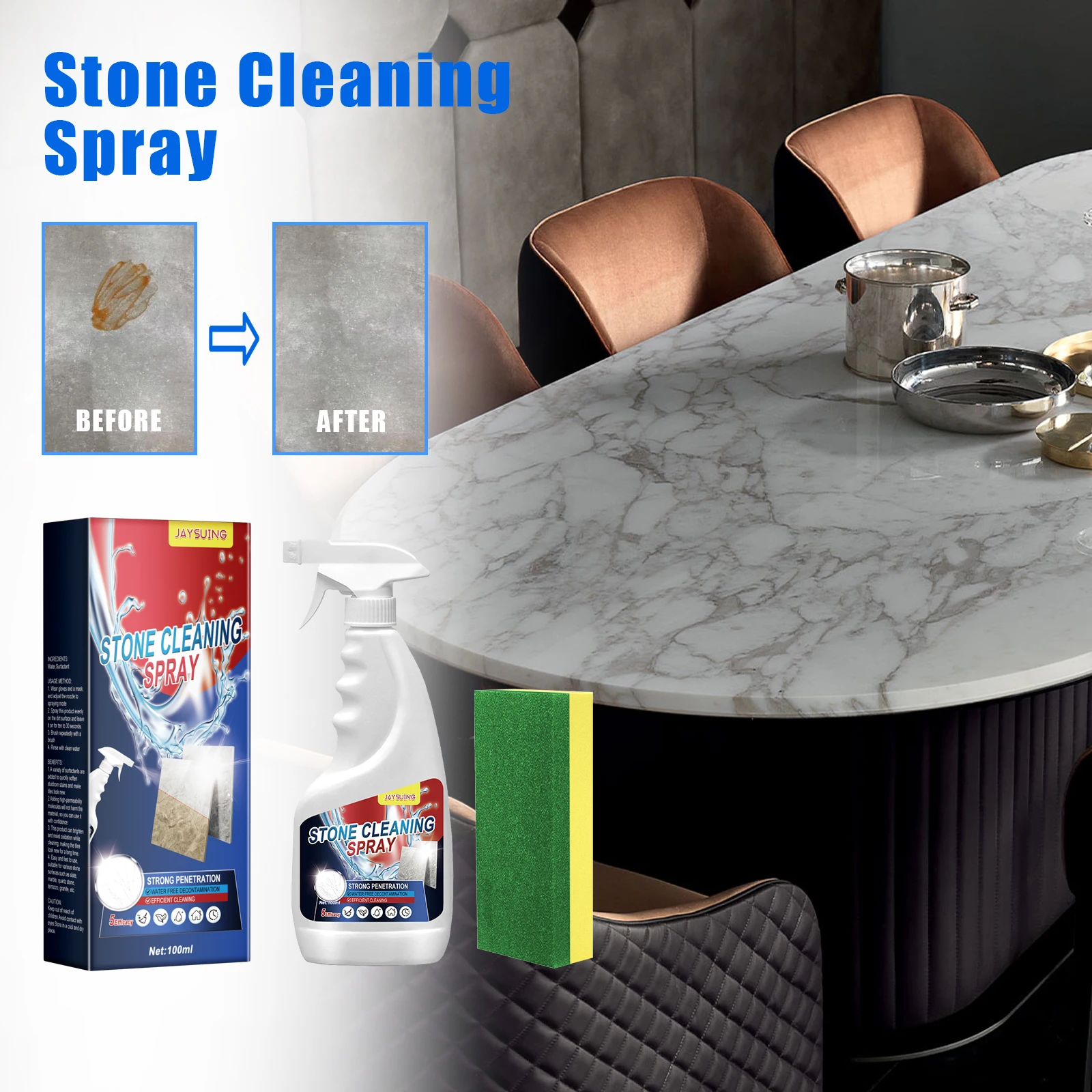 Ceramic Stone Cleaning Spray for Marble Tile and Kitchen