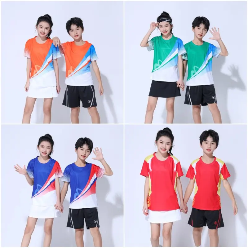 Badminton Shirt Women Child Table Tennis Short Sleeve Tee Breathable Light Golf Jersey Ping Pong Training Clothes