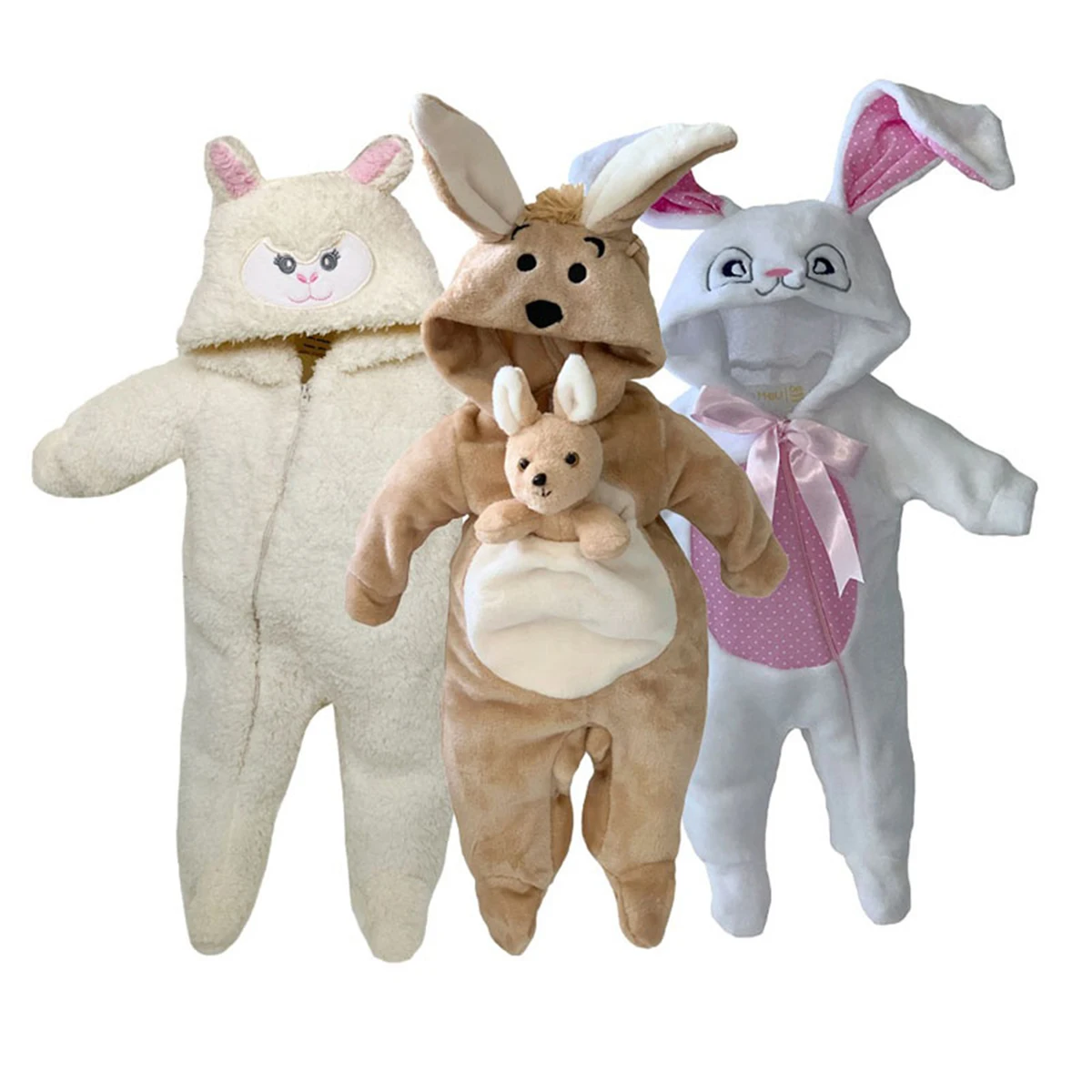 Paquete de 3 Mamelucos Baby Kisses Borrega, Canguro, Coneja 3 a precio de 2