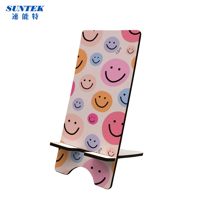 New Design Rectangle Cellphone Stand Sublimation MDF Wooden Phone Holder