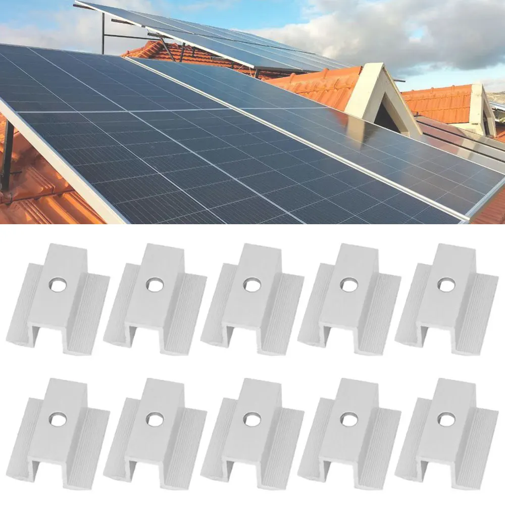 Solar Panel Middle Clamps Photovoltaic Panel Bracket Solar System Accessories Clips For Fixed 25-50mm Height Bracket solar panel clips