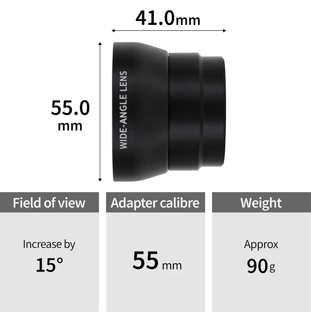 NVG30 Wide Angle Lens 55MM Scope Lens Wide 50° FOV lens For For NVG30 940nm IR N