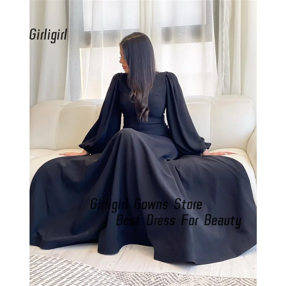 

Girligirl A Line Evening Dress Sexy Neckline With Buttons Ruffle Bodice For Saudi Arabia Formal Occasion Gowns فساتين سهرة