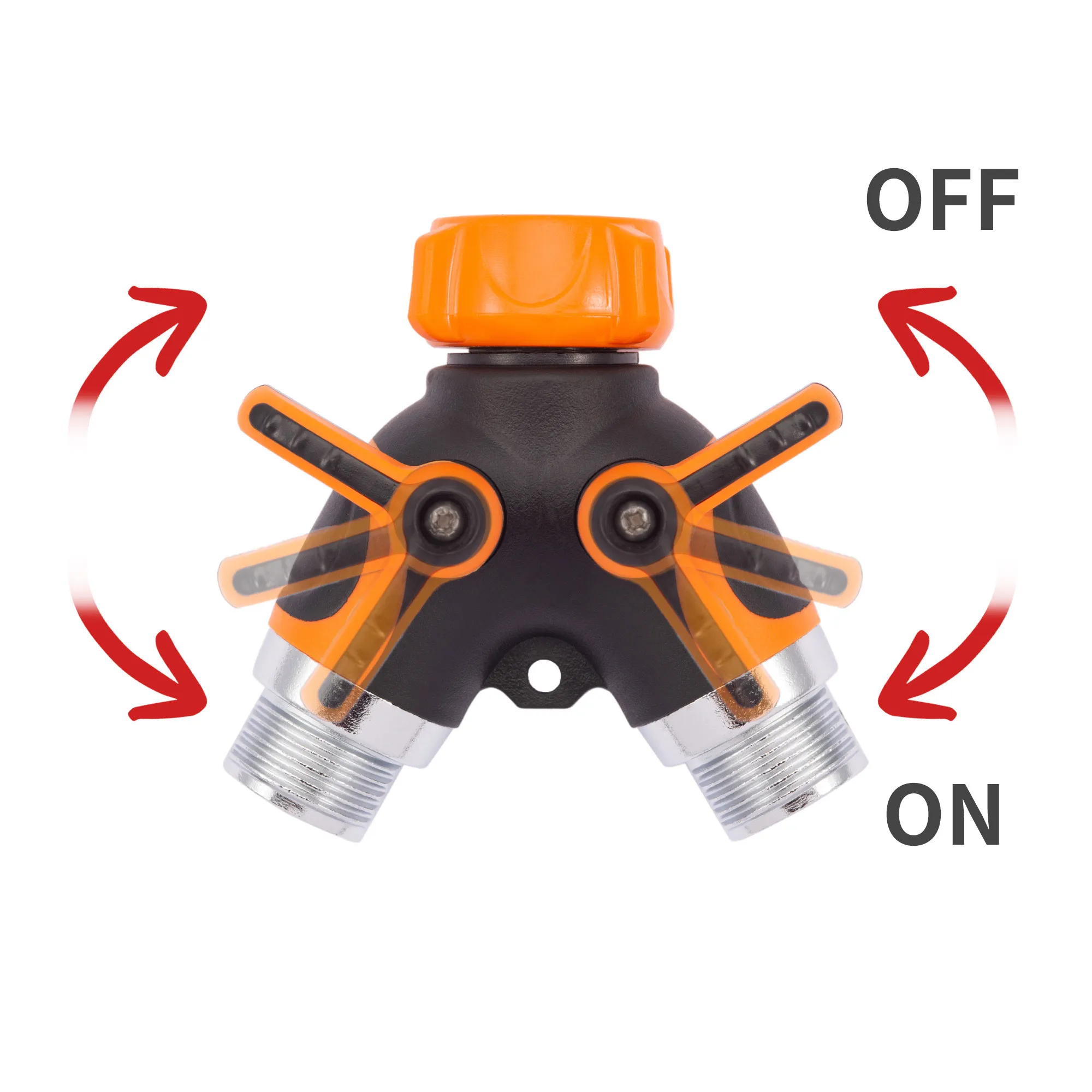 Giraffe Tools Garden Hose Splitter 2 Way Heavy Duty, 3/4" GHT Y Connector for Outdoor Faucet Spigot, Brass Fitting 3