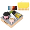 Couch Cup Holder Tray, Couch Caddy with Rotatable Phone Holder, Couch Tray for Bed Car Beach Organizer, Anti-Spill for Snacks 1