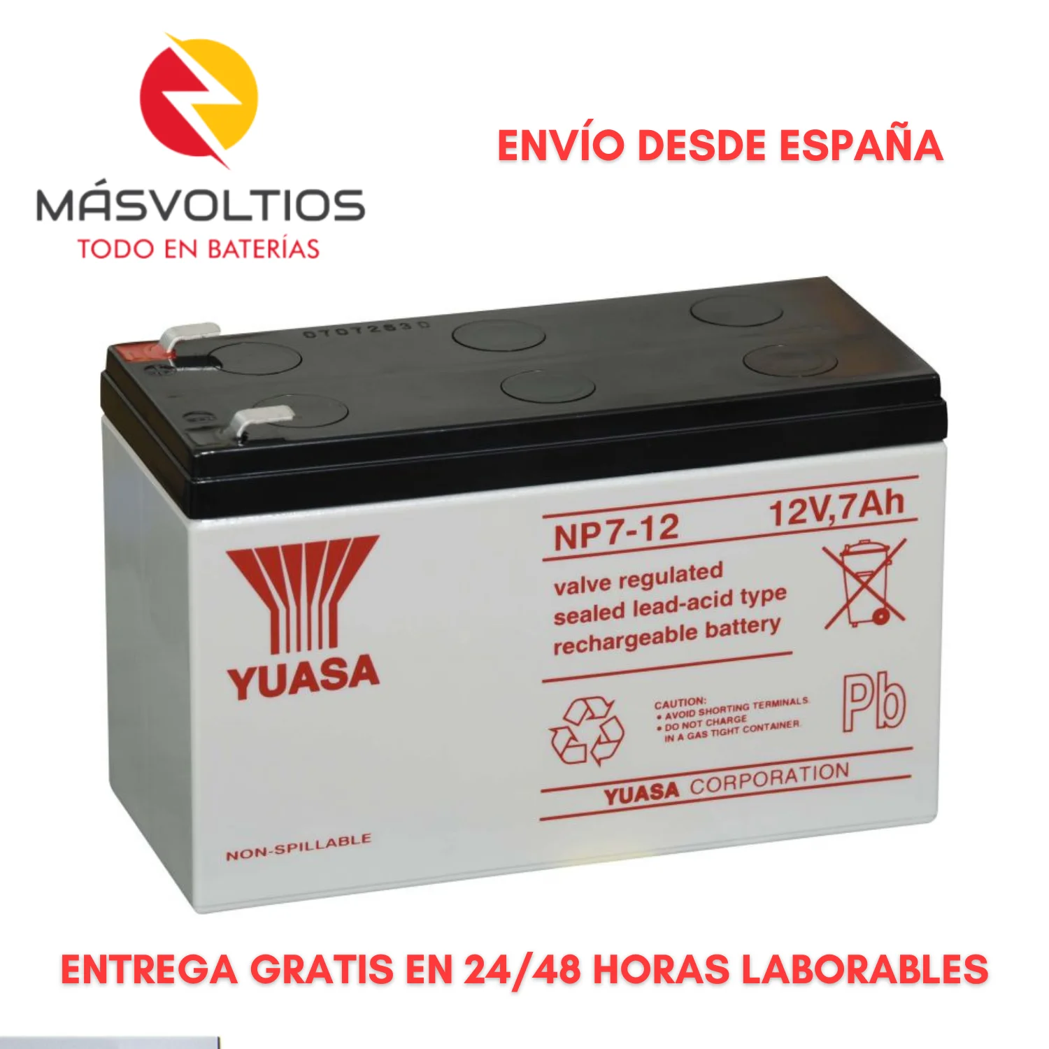 Np7-12 Yuasa. Batteria Ricaricabile Agm Al Piombo 12V 7Ah Per Sistemi Di Allarme, Apparecchiature Di Comunicazione, Apparecchiature Di Controllo, Sist