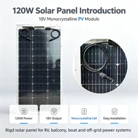 Panneau solaire 120 W 18V, panneau solaire bifacial monocristallin double face, 120 watts, 12 volts, pour batteries 12 V, caravane, camping-car, bateau, yacht, système solaire marin, balcon 7