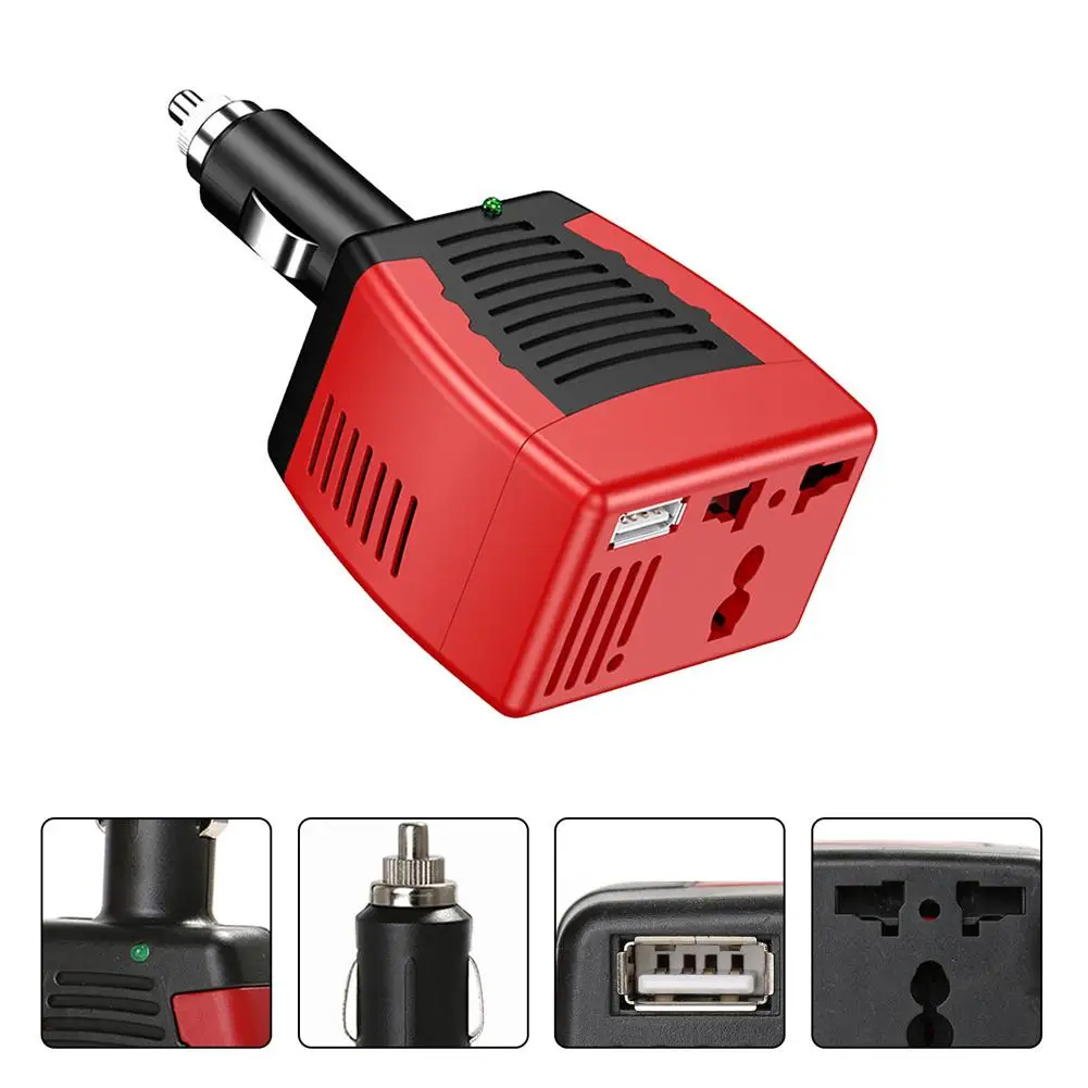 Car Power Inverter 150W 75W Car Power Inverter 12V DC To 110V 220V AC Portable Auto Voltage Converter Adapter Car USB Charger Inverter Vehicles