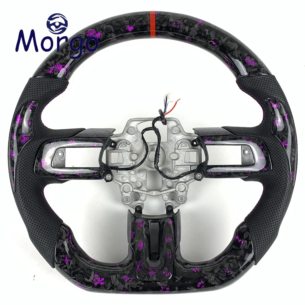 

2015 2016 2017 2018 2019 2020 2022 2023 Customized Leather Forged Carbon Fiber Steering Wheel For Ford Mustang