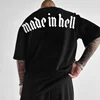 Popular 3D printed men's T-shirt with casual and comfortable style, trendy and oversized street style, hell made printed T-shirt 1