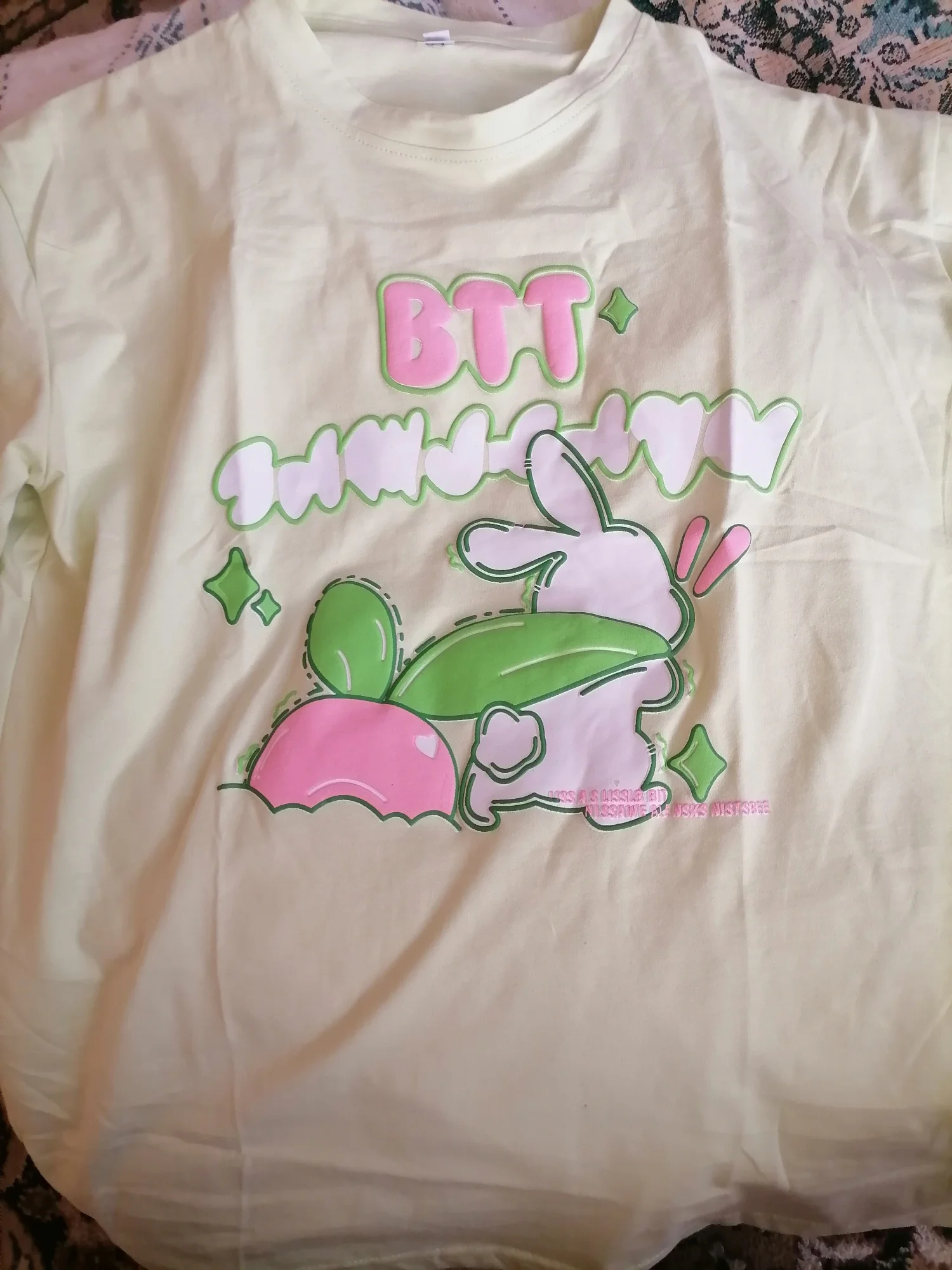 Japanese Retro Cartoon Rabbit Print T-shirt