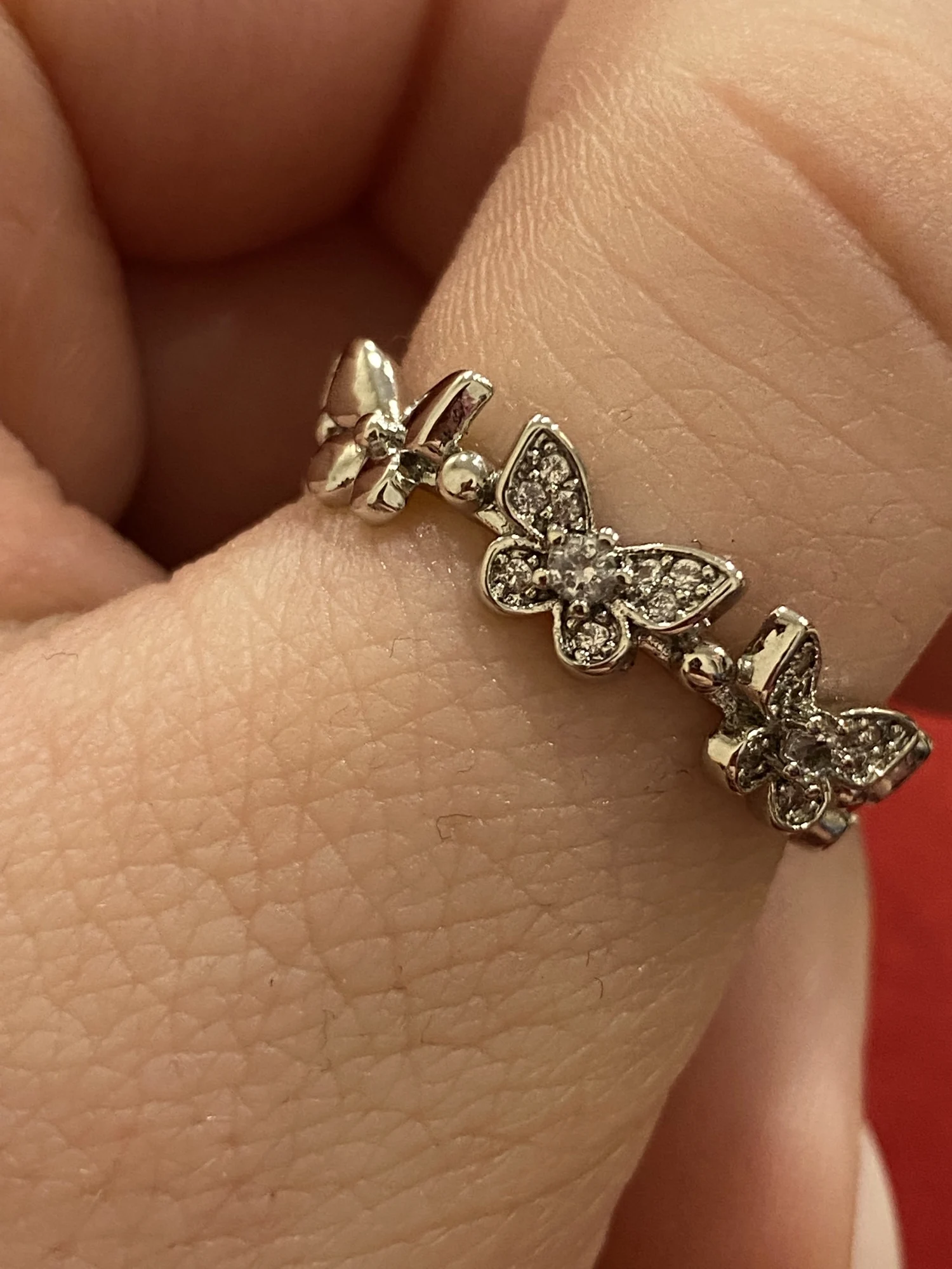 New Fashion Butterfly Rings Shiny Cubic Zirconia Leaves Geometric Adjustable Finger Ring Girls Minimalist Dainty Jewlery Gifts photo review