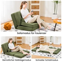 COMHOMA Диван-кровать Спальный диван Маленькая кровать 2ER Мини-кровать Диван 6-ступенчатая регулируемая спинка, гостиная, спальня — изображение 5