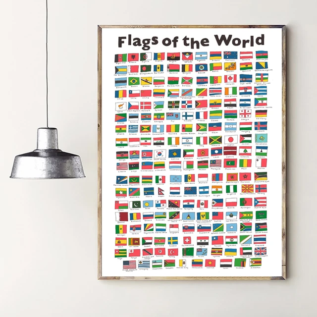 Drapeaux et capitales du monde affiches et impressions par YooY Studio -  Printler