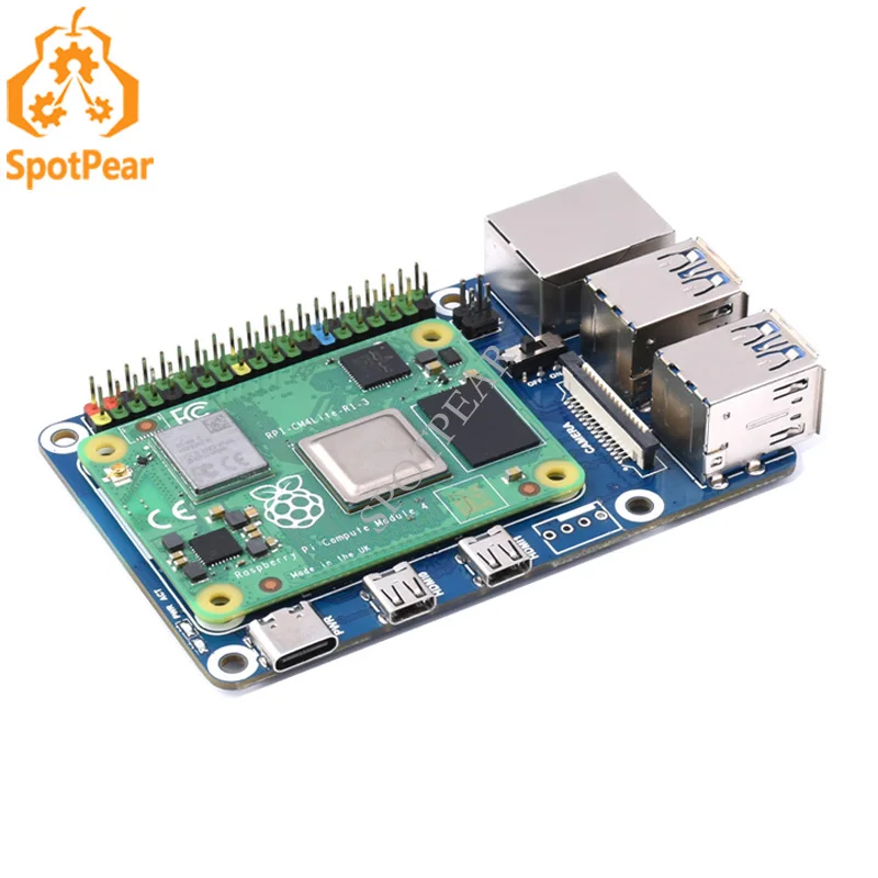 Raspberry pi Compute Module io Board Adaptador de Expansão Compatível com Raspberry pi 4b Tamanho Cm4 para Pi4